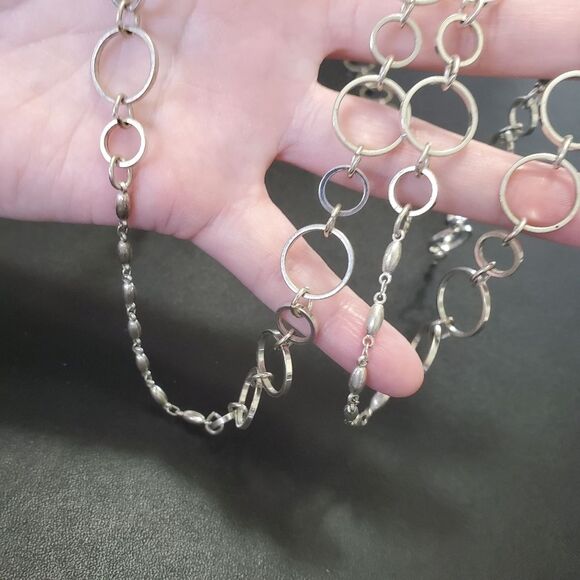 Express Jewelry - Express silver tone looooong circle chain necklace
